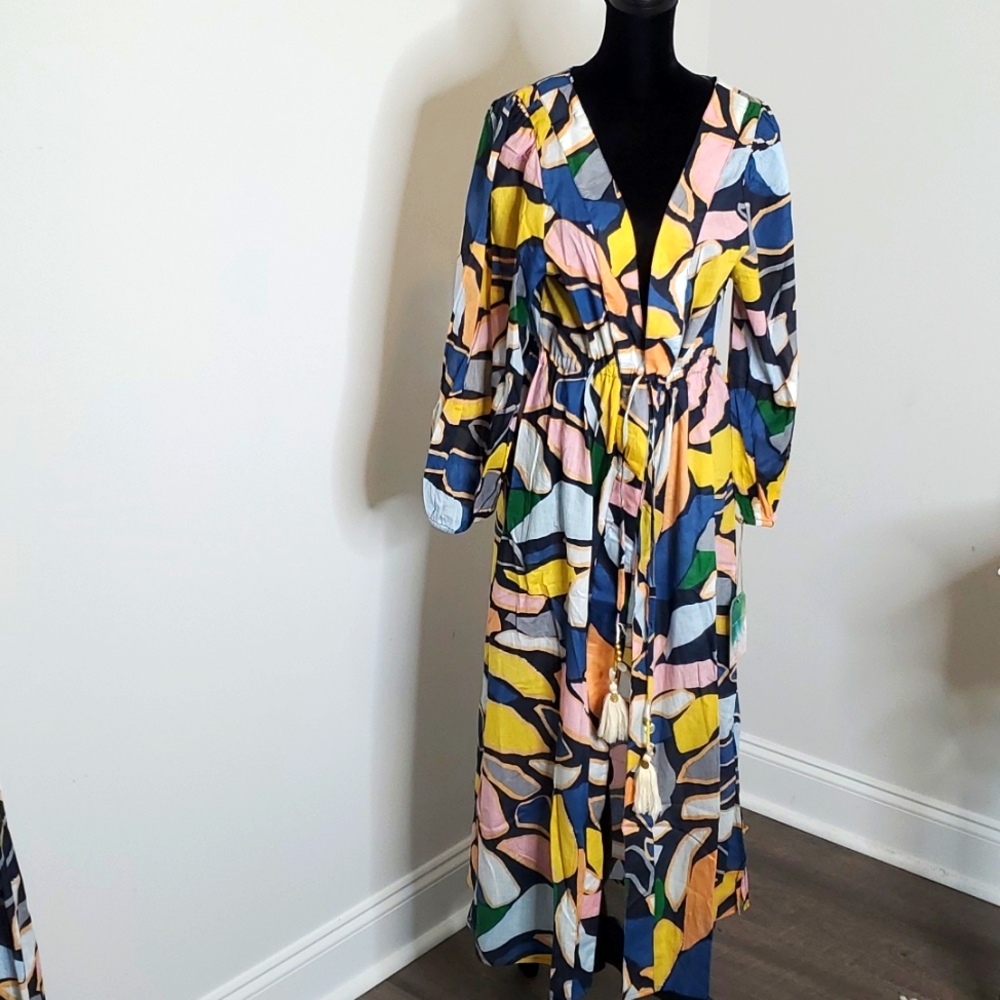 LAST ONE! True Destinations Multi-Color Cover Up Dress Small NWT